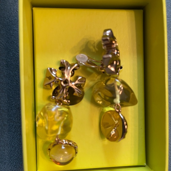 Tory Burch Roxanne Double Drop Clip On Earrings - Picture 5 of 5